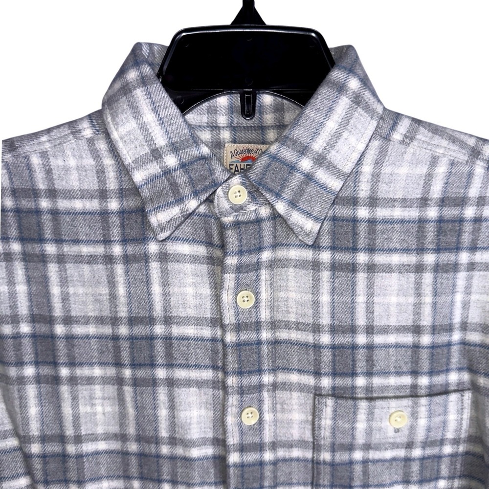 Faherty Mens Small‎ Gray Falls Plaid Flannel Stretch Long Sleeve Shirt NWT
